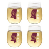 Set of 4 Shatterproof CUSTOM 16 oz Plastic Wine Glasses MADE in the USA (CHRISTMAS NUTCRAKERS)