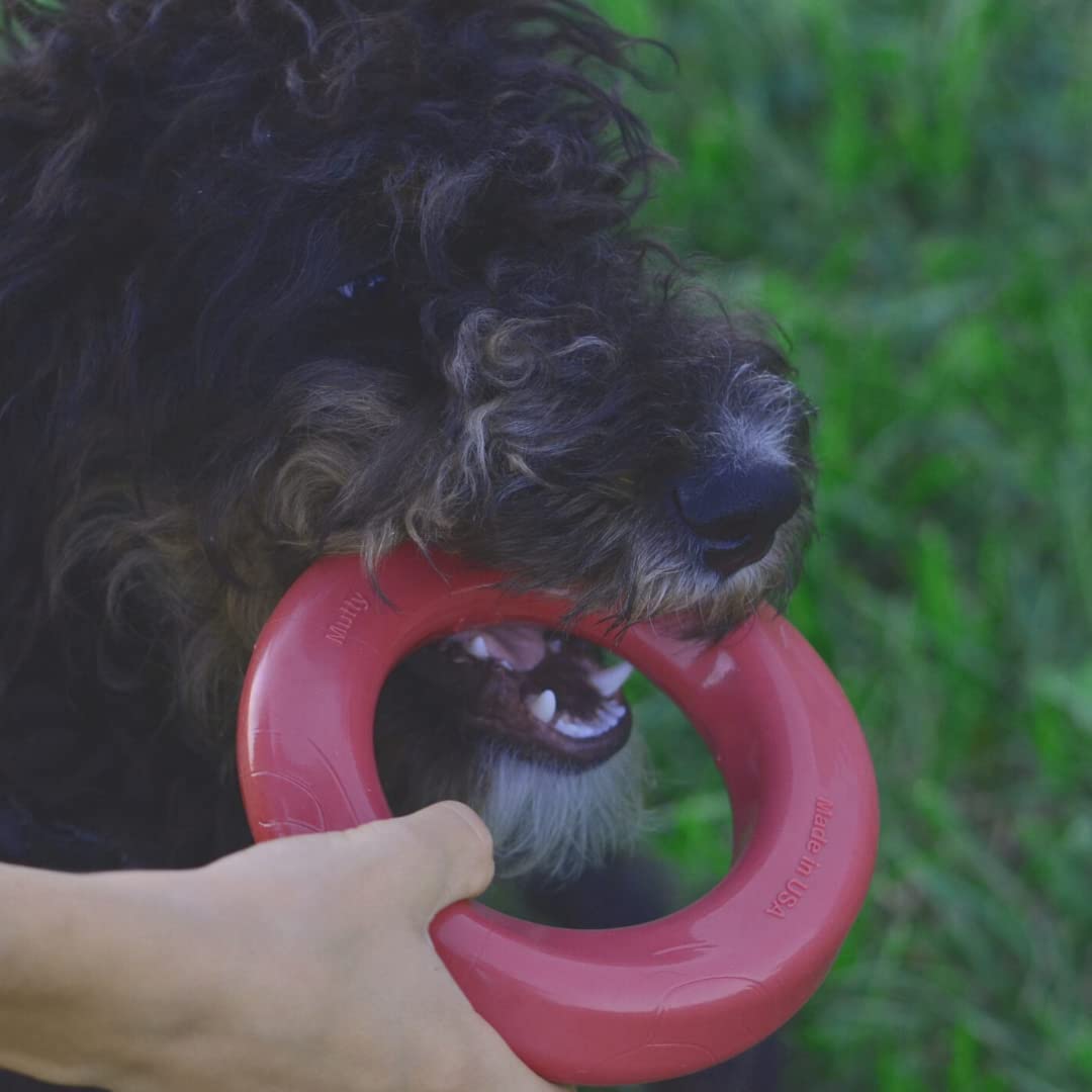 Mutty Dog Chew Ring - Made in USA Dog Toys for Chewers - One Meal Donated to Shelters per Toy - Durable Rubber Dog Toy - Non-Toxic 100% Food Grade Materials