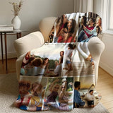 Ships Next Day,Custom Blanket with Picture Made in USA,Personalized Photo Blanket for Family Anniversary Christmas Birthday Halloween Valentines