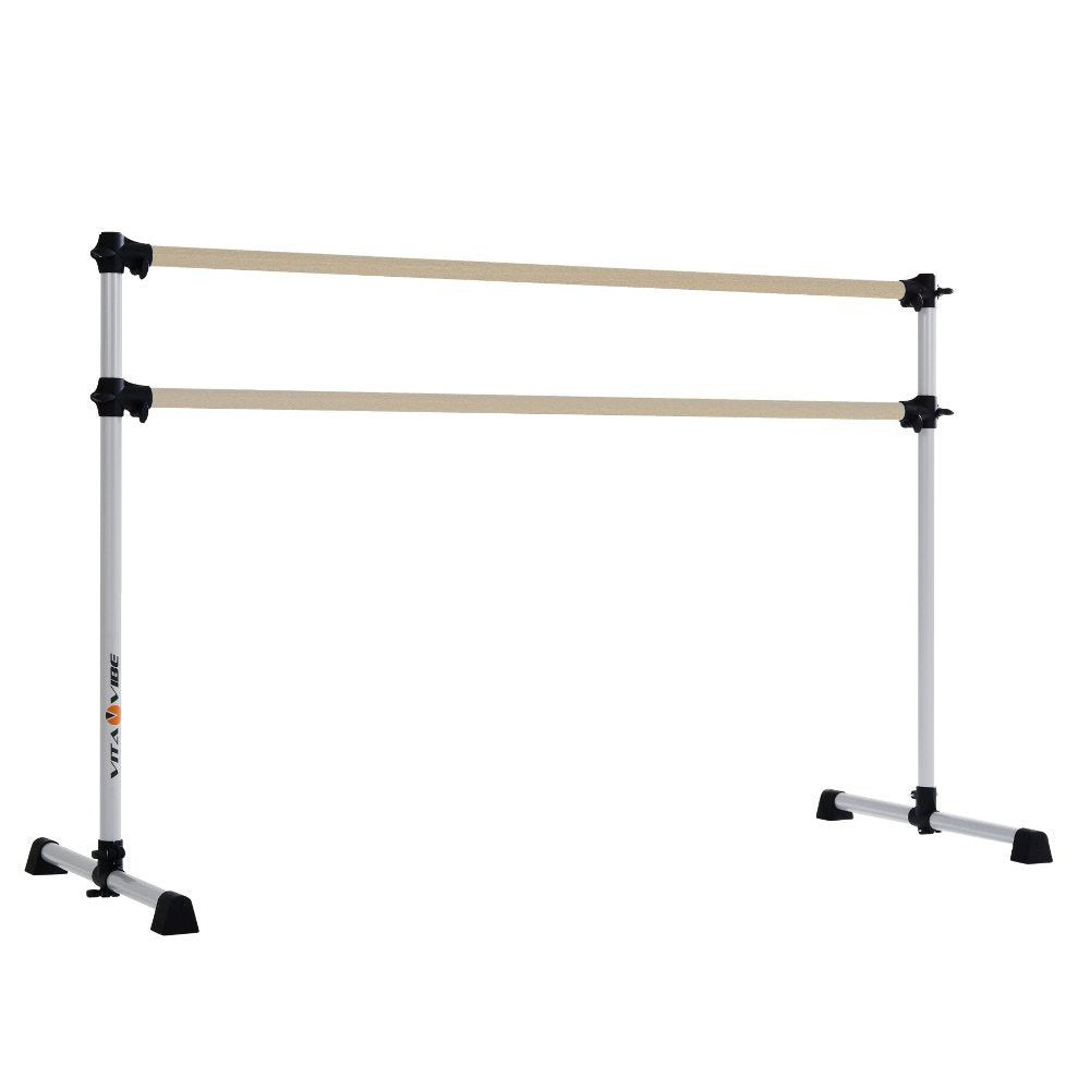 VITA Barre Portable Freestanding Double Ballet Barre, Prodigy, Wood | Adjustable Height, USA Made, Home or Gym Exercise Equipment for Kids & Adults | Dance, Fitness, Pilates