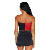 Lojobands Women's Tailgate Outfit College Two Tone Color Block Tube Top Made in USA One Size Fits Most
