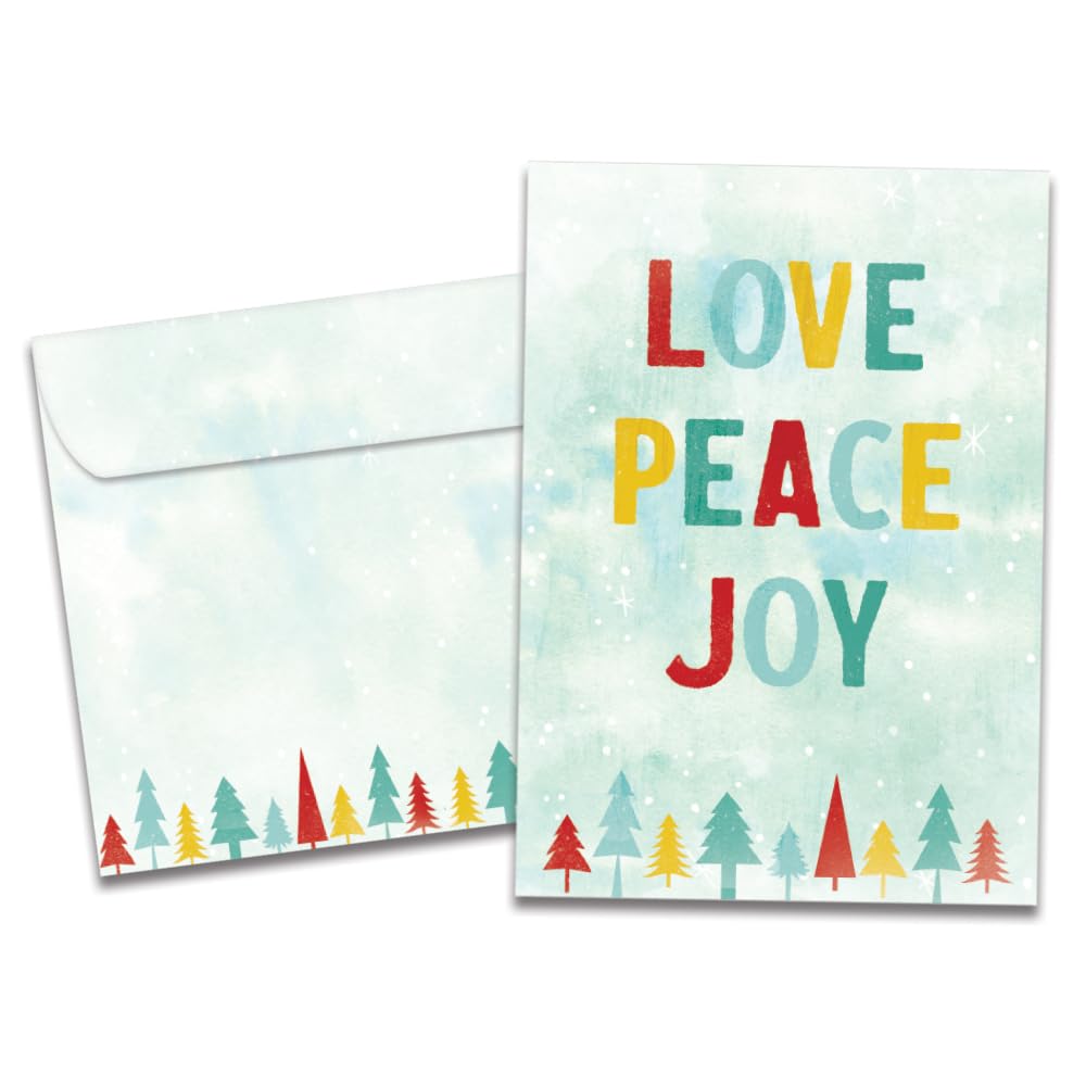 Tree-Free Greetings - Happy Holidays Greeting Cards - Artful Designs - 12 Cards + Matching Envelopes - Made in USA - 100% Recycled Paper - 5"x7" - Kringle Tree Farm (HP60629)