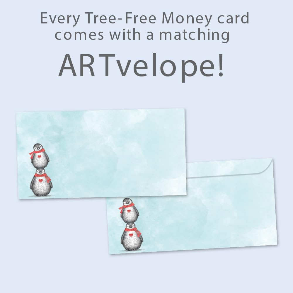 Tree-Free Greetings - Christmas Money Holder Card - Artful Designs - 1 Money Holder Greeting Card + Matching Envelope - Made in USA - 100% Recycled Paper - 3.7 x 7 - Believe in Magic (ZO70090)