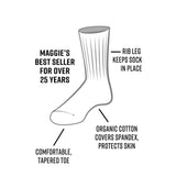 Maggie's Organic Natural Cotton Tri-pack Cushion Crew Socks