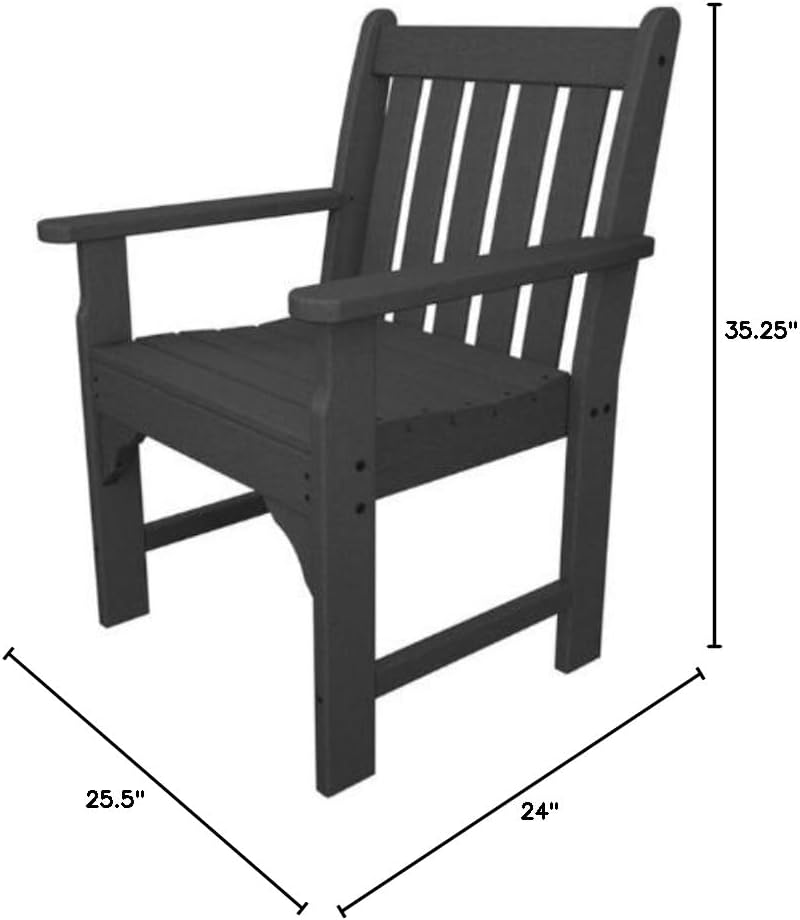 POLYWOOD® Vineyard Conversation Chair, Slate Grey