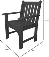 POLYWOOD® Vineyard Conversation Chair, Slate Grey