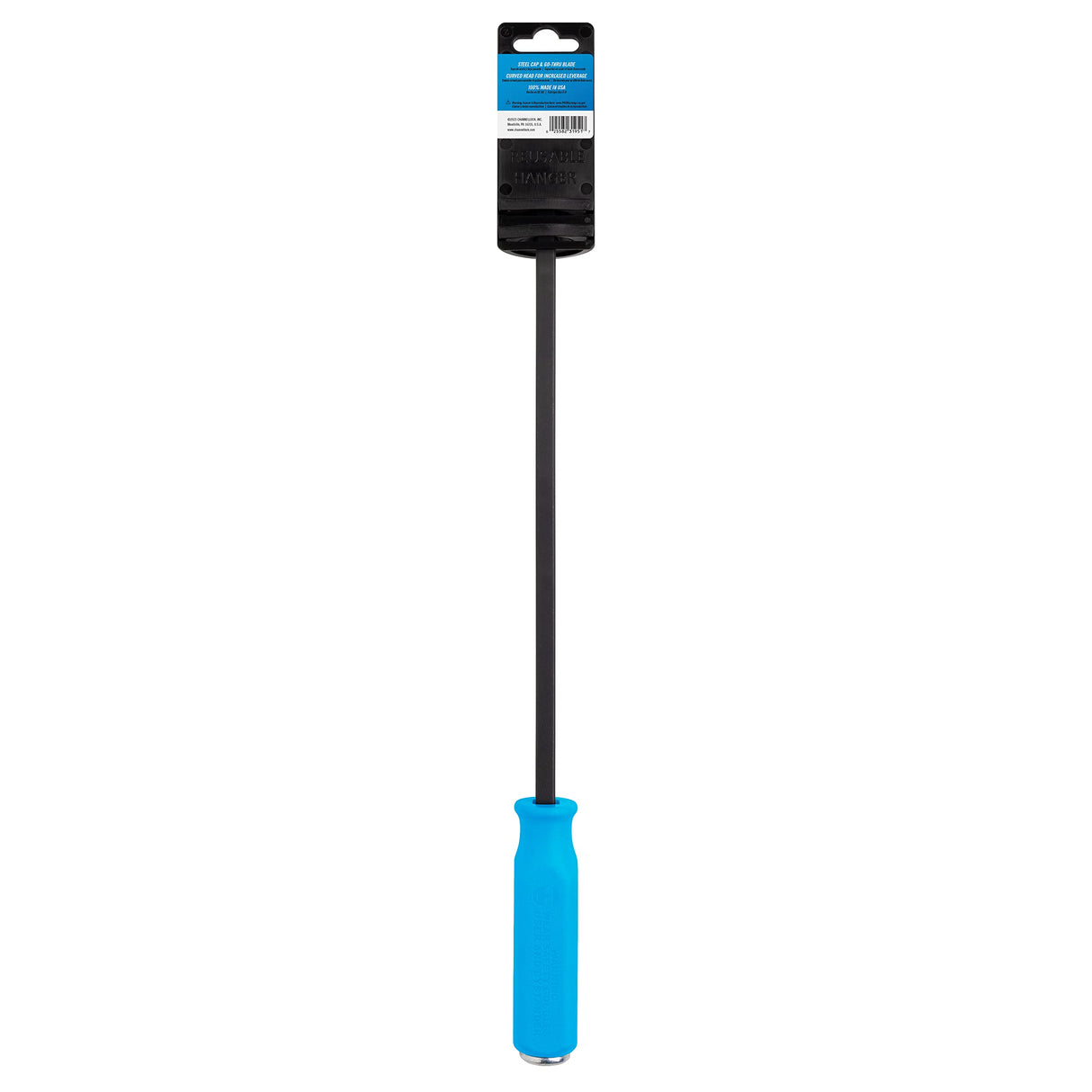 CHANNELLOCK 5/8 x 12-inch Professional Pry Bar, 17-inch Overall Length, Made in USA, Molded 4-Sided Textured Grip