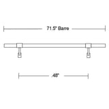 VITA Barre Wall-Mounted Single Ballet Barre, Classic WB15, Wood | Fixed Height, Made in USA, Home, Studio or Gym Exercise Equipment for Kids & Adults | Dance, Fitness, Pilates
