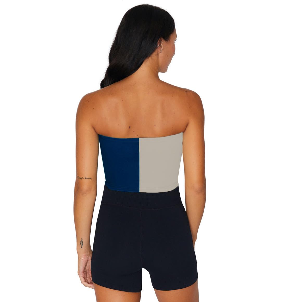 Lojobands Women's Tailgate Outfit College Two Tone Color Block Tube Top Made in USA One Size Fits Most