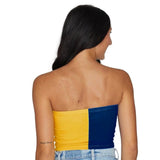 Lojobands Women's Tailgate Outfit College Two Tone Color Block Tube Top Made in USA One Size Fits Most