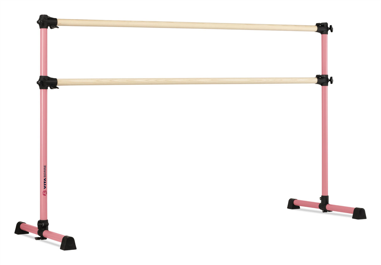 VITA Barre Portable Freestanding Double Ballet Barre, Prodigy, Wood | Adjustable Height, USA Made, Home or Gym Exercise Equipment for Kids & Adults | Dance, Fitness, Pilates