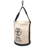 Klein Tools 5109 Canvas Bucket, Wide-Opening Straight-Wall Tool Bucket is Made of No. 6 Canvas with Black Molded Bottom, 75-Pound Load Rated