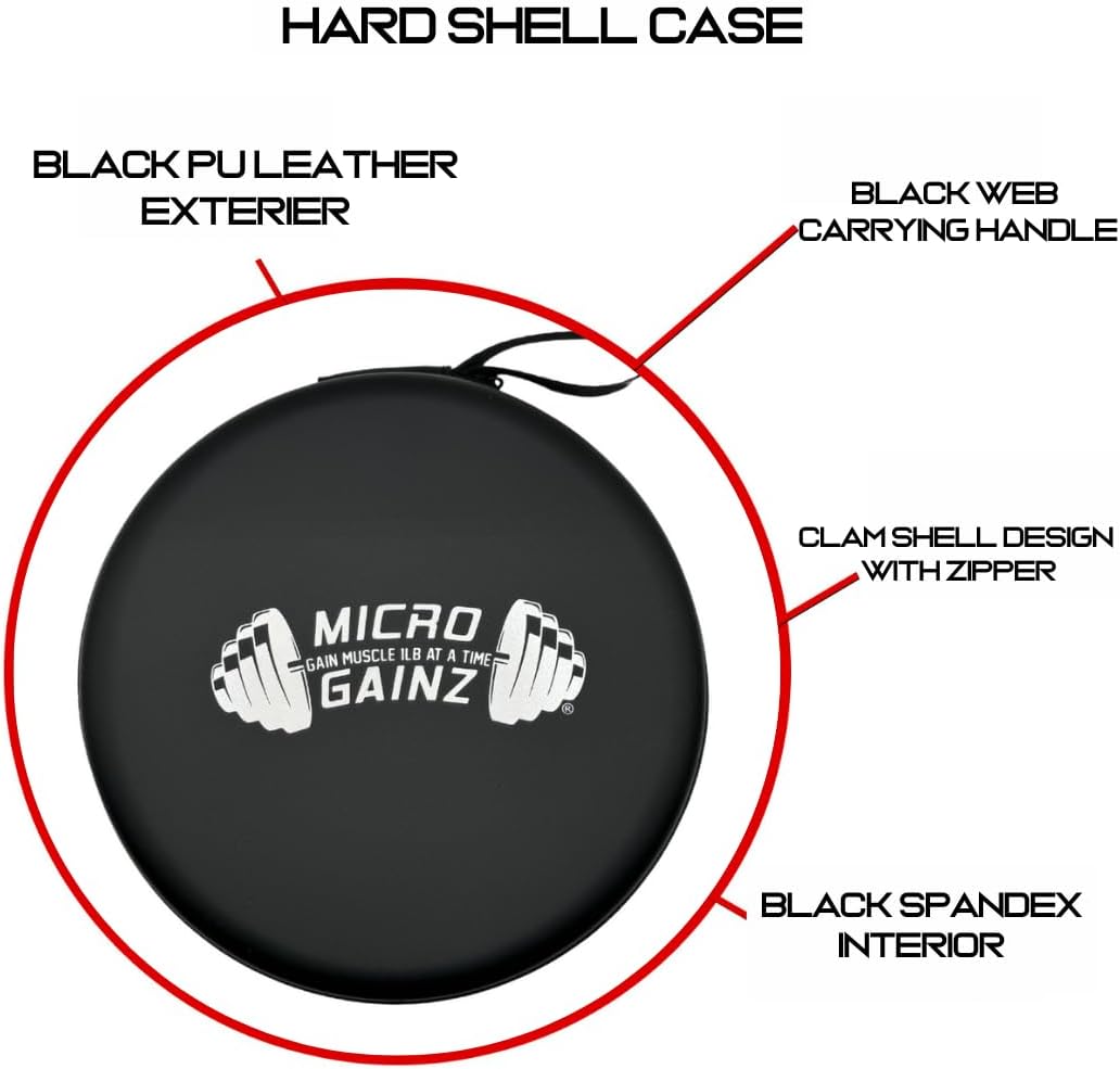 Micro Gainz Hard Shell Carrying Case for 2.5LB Dumbbell Micro Plates