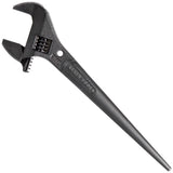 Klein Tools 3227 Extra Wide Adjustable Wrench, Made in USA, Construction Spud Wrench for Up to 1-7/16-Inch Nuts and Bolts, 10-Inch, with Tether Hole