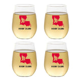 Set of 4 Shatterproof CUSTOM 16 oz Plastic Wine Glasses MADE in the USA (CHRISTMAS NUTCRAKERS)