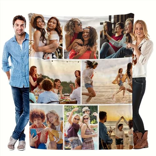 Ships Next Day,Custom Blanket with Picture Made in USA,Personalized Photo Blanket for Family Anniversary Christmas Birthday Halloween Valentines