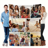 Ships Next Day,Custom Blanket with Picture Made in USA,Personalized Photo Blanket for Family Anniversary Christmas Birthday Halloween Valentines
