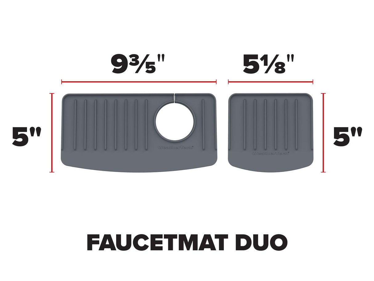 WeatherTech FaucetMat Duo - Protect Your Kitchen & Bathroom Countertops - Dark Grey/Slate