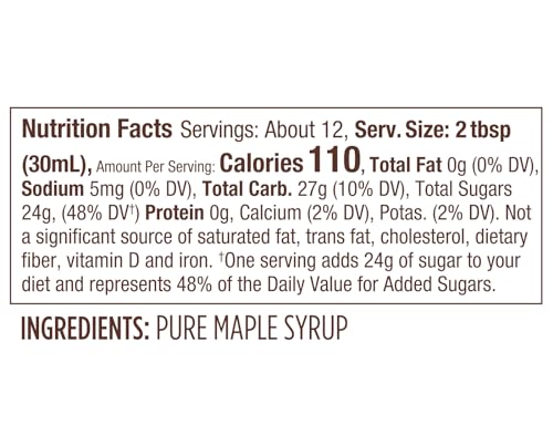 Butternut Mountain Farm Pure Vermont Maple Syrup, Organic, Grade A, Amber Rich, 12 oz, Easy Squeeze Bottle