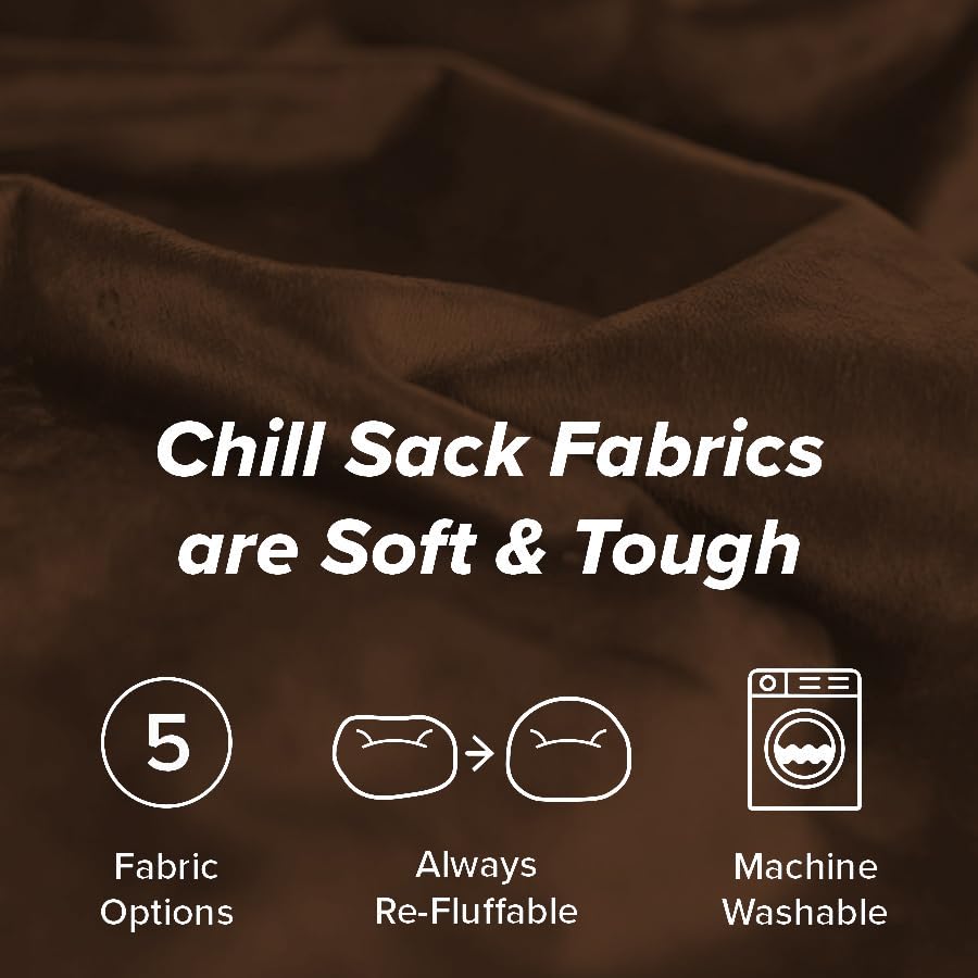 Chill Sack Bean Bag Chair: Giant 5' Memory Foam Furniture Bean Bag - Big Sofa with Soft Micro Fiber Cover - Black