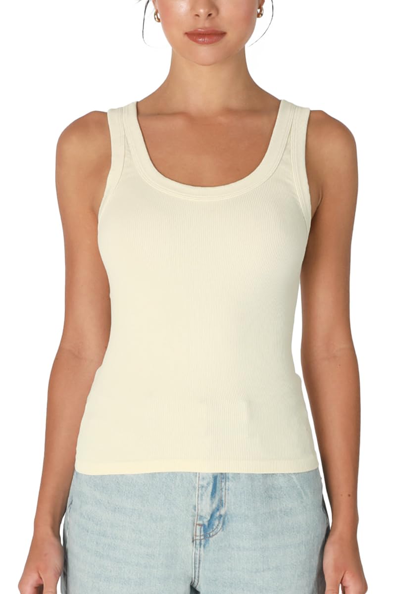 NIKIBIKI Women Seamless Reversible Ribbed Tank Top, Made in U.S.A, One Size