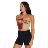 Lojobands Women's Tailgate Outfit College Two Tone Color Block Tube Top Made in USA One Size Fits Most