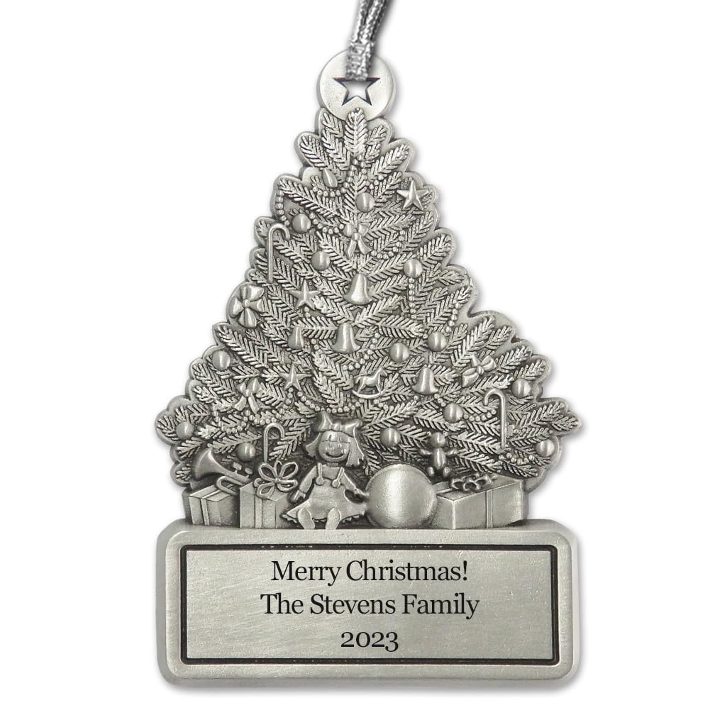 Indiana Metal Craft Attractive Christmas Tree Pewter Personalized Ornaments Engraving Made in USA (Gallery Print)