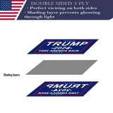 Double Sided Red Trump 2024 Flag 3x5 Made in USA Outdoor Heavy Duty 3 Ply Polyester Trump Take America Back Flag with White Starting Tape and 2 Brass Grommets