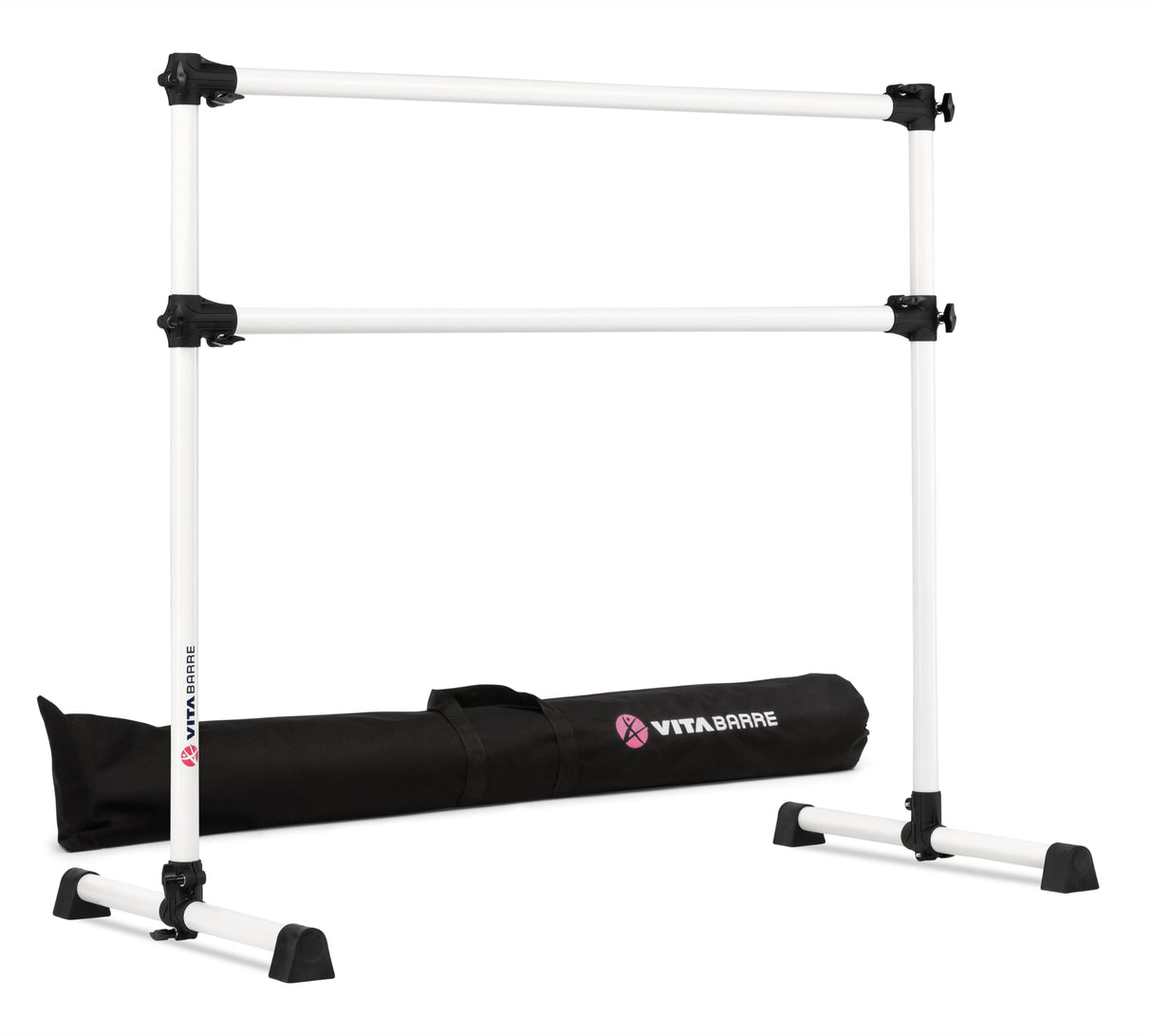 VITA Barre Portable Freestanding Double Ballet Barre, Prodigy, with Carry Bag | Adjustable Height, USA Made, Home or Gym Exercise Equipment for Kids & Adults | Dance, Fitness, Pilates