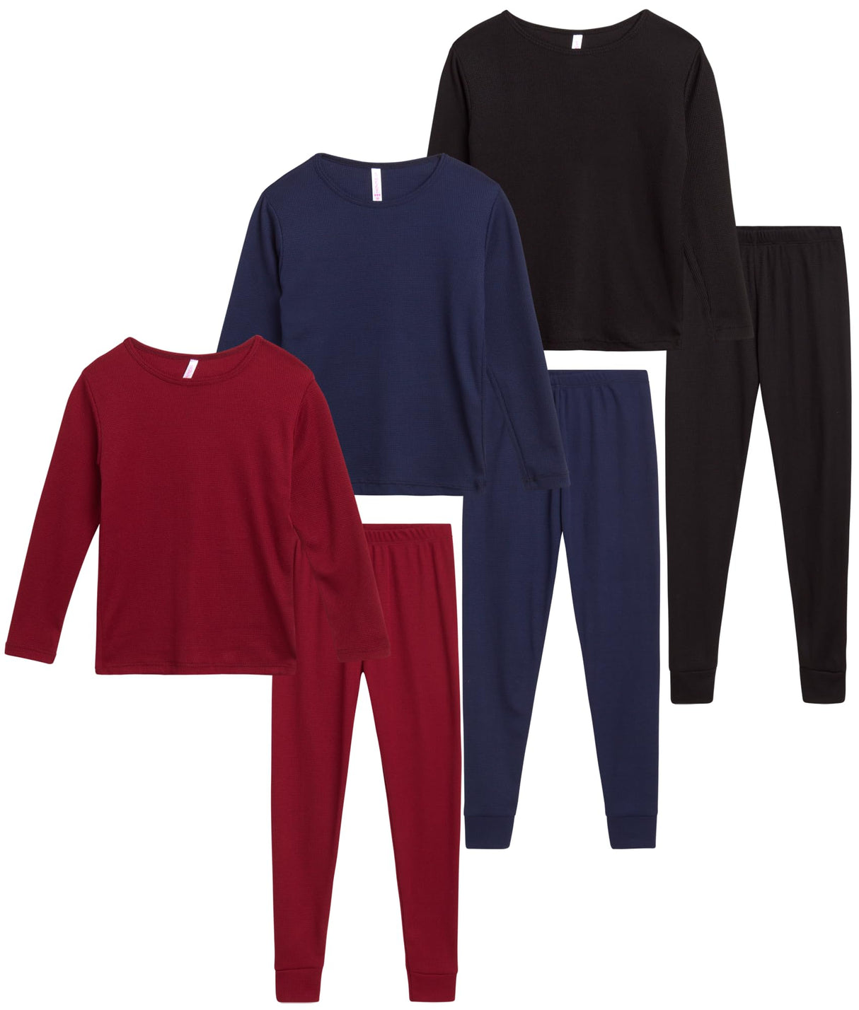 Sweet Hearts Girls' Thermal Underwear Set - 6 Piece Waffle Knit Top and Long Johns Base Layer Set: Made in USA (2T-16)