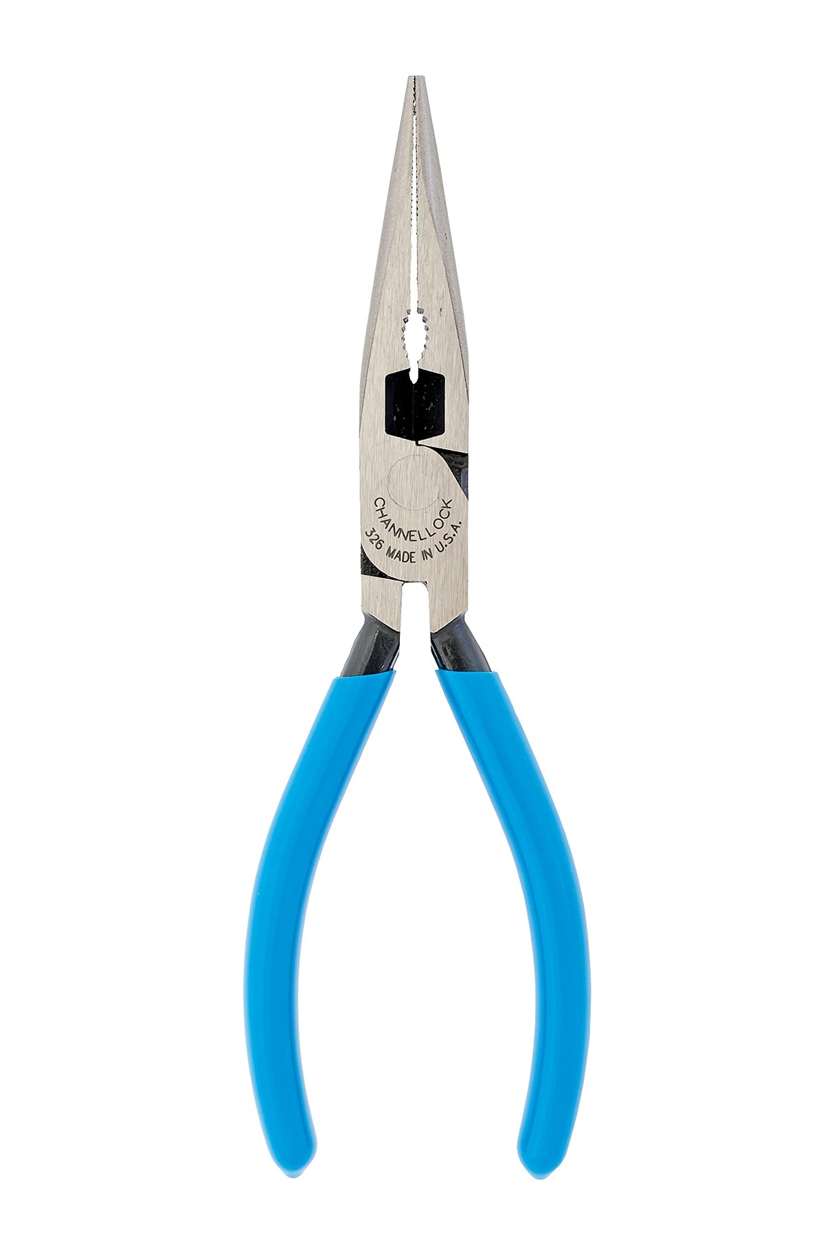 Channellock 326 6-Inch Long Nose Plier with Side Cutter, Blue