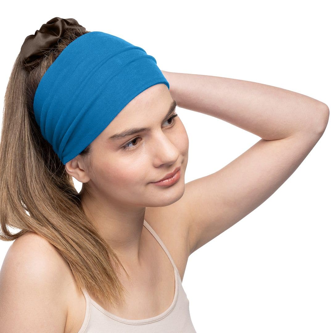 Women's Cotton Headbands Sweatbands 5" Wide Sports Fitness Yoga Fashion Made in USA