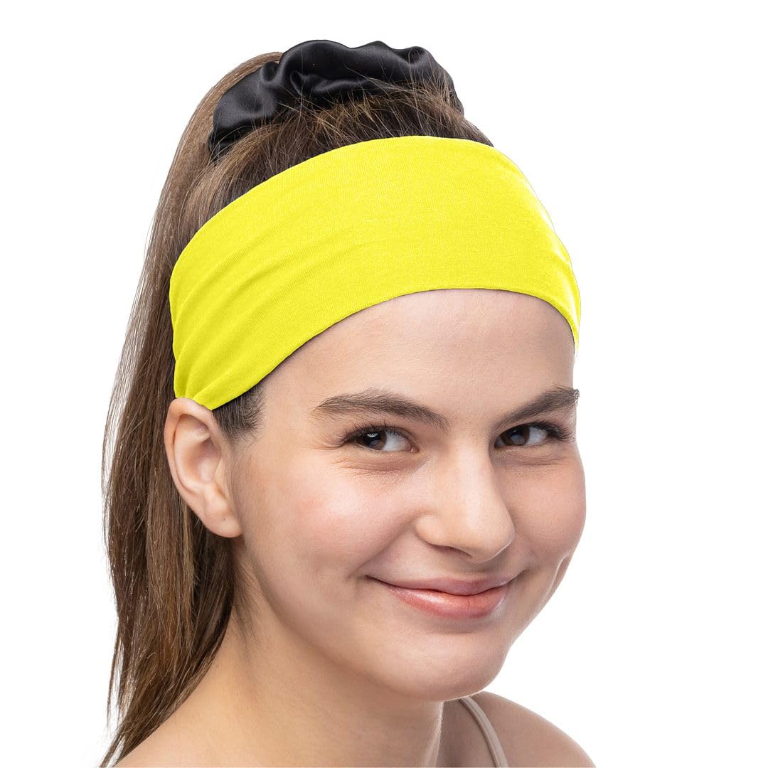 Women's Cotton Headbands Sweatbands 3" Wide Sports Fitness Yoga Fashion Made in USA