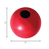 KONG Ball with Hole - Dog Fetch Toy - Durable Dog Ball Toy for Training, Interactive Playtime & More - Natural KONG Classic Rubber Ball for Dogs - Red, For Large/Medium Dogs