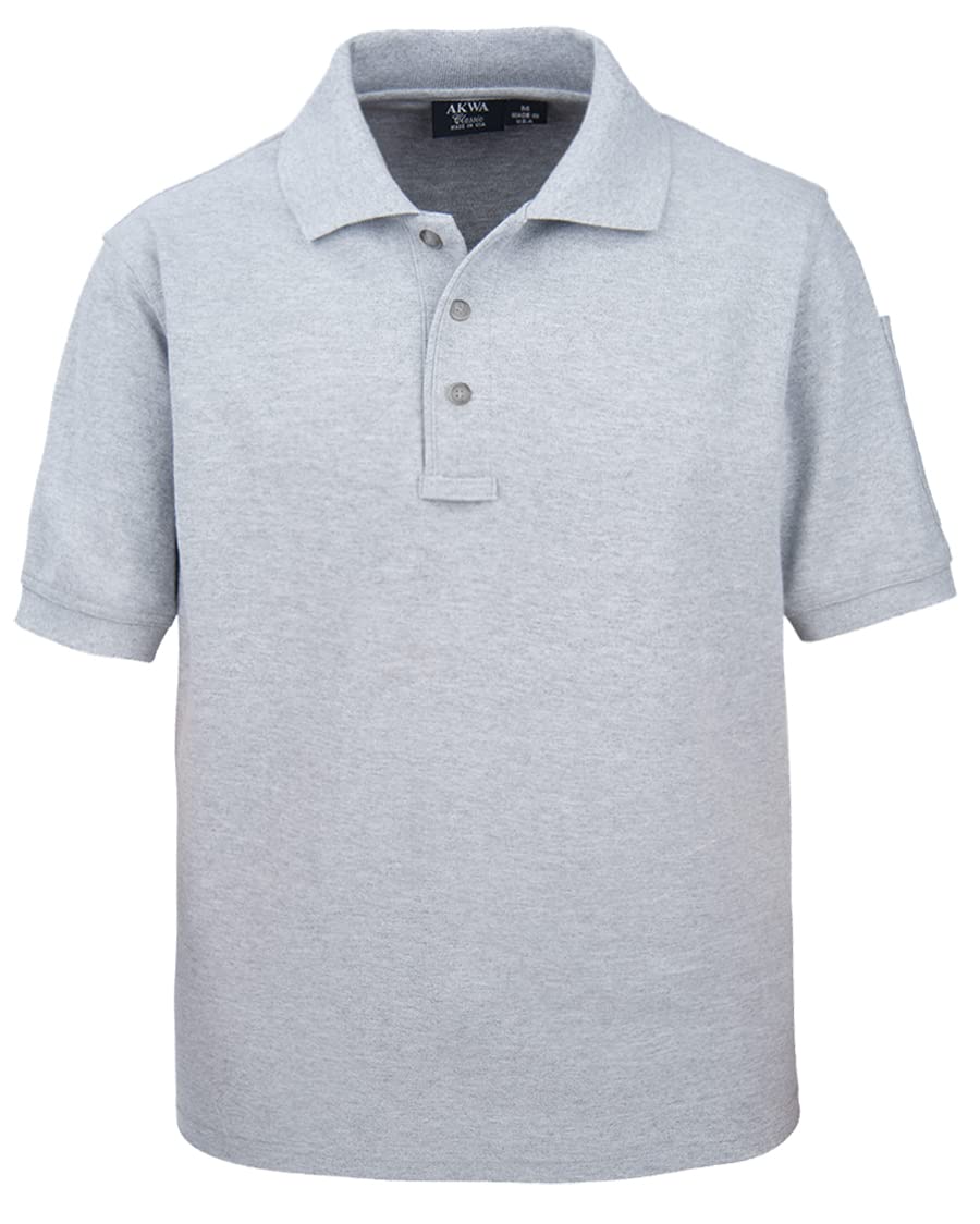 Akwa Men's Short Sleeve Cotton Pique Tactical Polo Made in USA