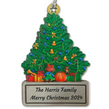 Indiana Metal Craft Attractive Christmas Tree Pewter Personalized Ornaments Engraving Made in USA (Gallery Print)