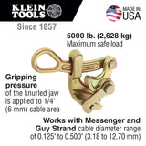 Klein Tools 1604-20L Grip, Made in USA, Haven's Grip Wire Pulling Tool with Swing Latch Wire to 0.125-Inch, Maximum 5000-Pound