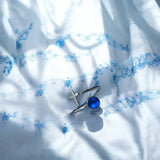 Recycled Antique Bottles and Glassware Sterling Silver At The Cross Adjustable Ring (Aqua Vintage Mason Jar)
