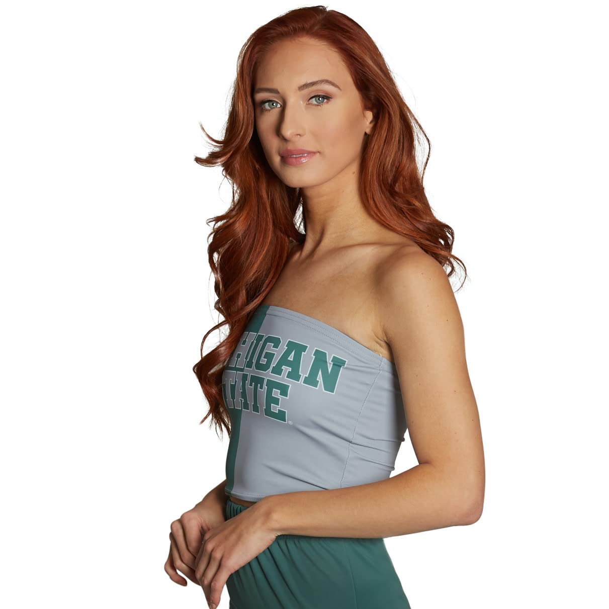 Lojobands Women's Tailgate Outfit College Two Tone Color Block Tube Top Made in USA One Size Fits Most