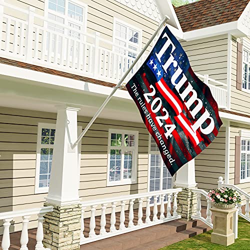 Annaflag Made In USA Trump 2024 Flag 3x5 Feet, Re-Elect The Rules Have Changed Flags, Durable Polyester with Two Brass Grommets Double Stitching Patriotic Outdoor Indoor Decoration Banner