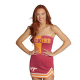 Lojobands Women's Tailgate Outfit College Two Tone Color Block Tube Top Made in USA One Size Fits Most