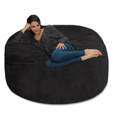 Chill Sack Bean Bag Chair: Giant 5' Memory Foam Furniture Bean Bag - Big Sofa with Soft Micro Fiber Cover - Black