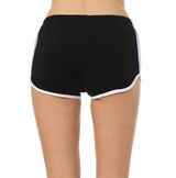 7Wins Women's Cotton Elastic Waist White Outline Active Lounge Shorts