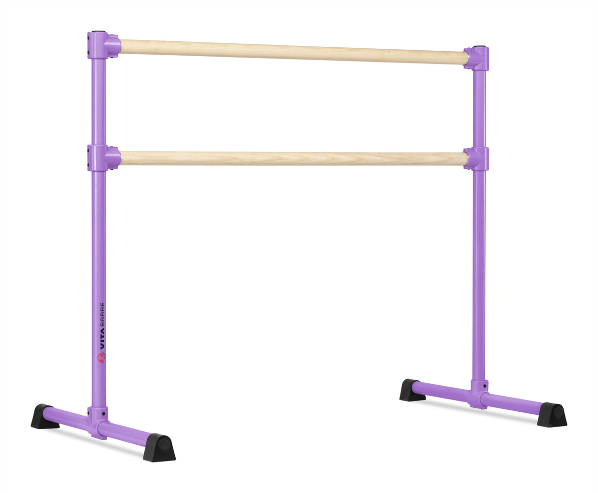 VITA Barre Portable Freestanding Double Ballet Barre, Extreme, Wood | Fixed Height, Made in USA, Home or Gym Exercise Equipment for Kids & Adults | Dance, Fitness, Pilates