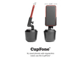 WeatherTech CupFone – Adjustable, Universal Cup Holder Phone Mount Accessory for Car – Compatible with iPhone & Other Smartphones – Open Access Design for Cell Phone Charging