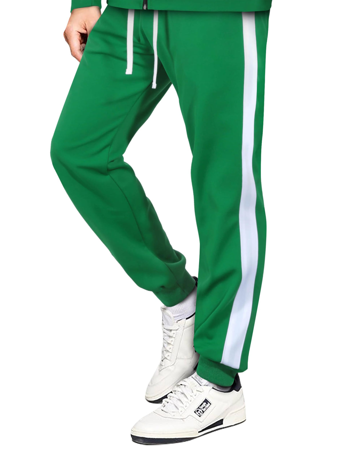 Hat and Beyond Mens Premium USA Made Striped Track Suit Athletic Casual Running Workout Sweat Suit Combo Track Jacket & Pant