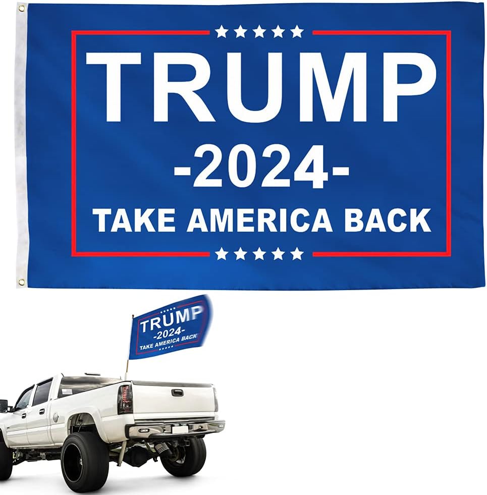 Donald Trump Flags 3x5 Outdoor Indoor, Made in USA Trump 2024 Flag With 2 Brass Grommets, Large Heavy Duty American President Republican Banner, Cool MAGA Flag for Boat, Room, Car, Garden, Wall, Truck