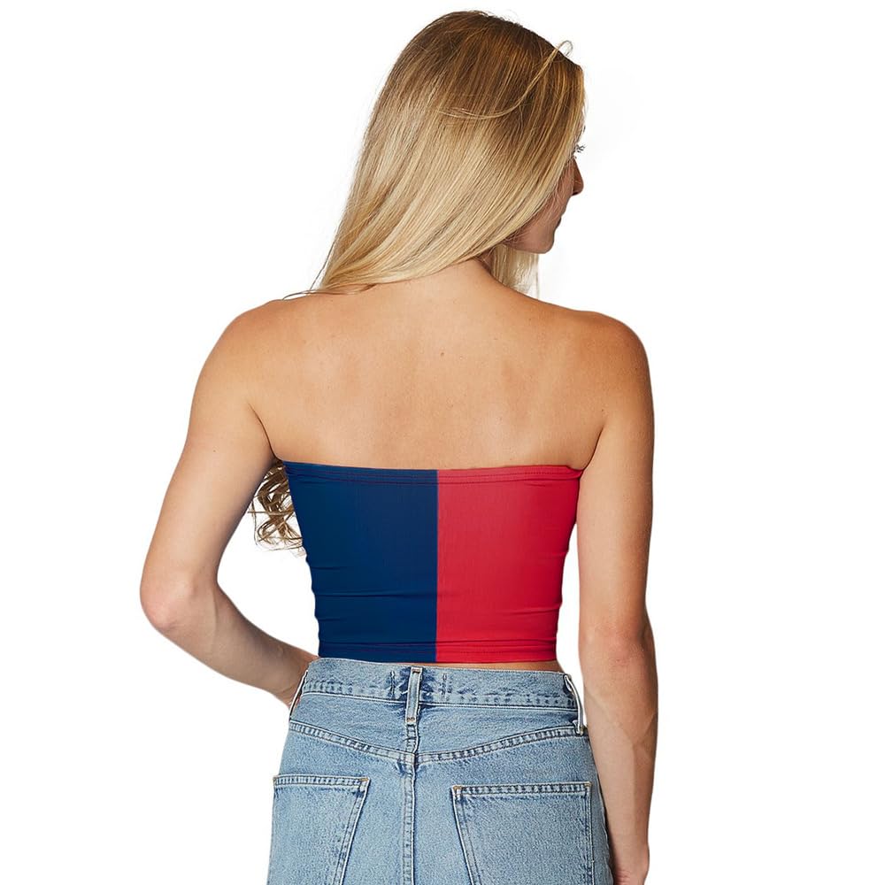 Lojobands Women's Tailgate Outfit College Two Tone Color Block Tube Top Made in USA One Size Fits Most