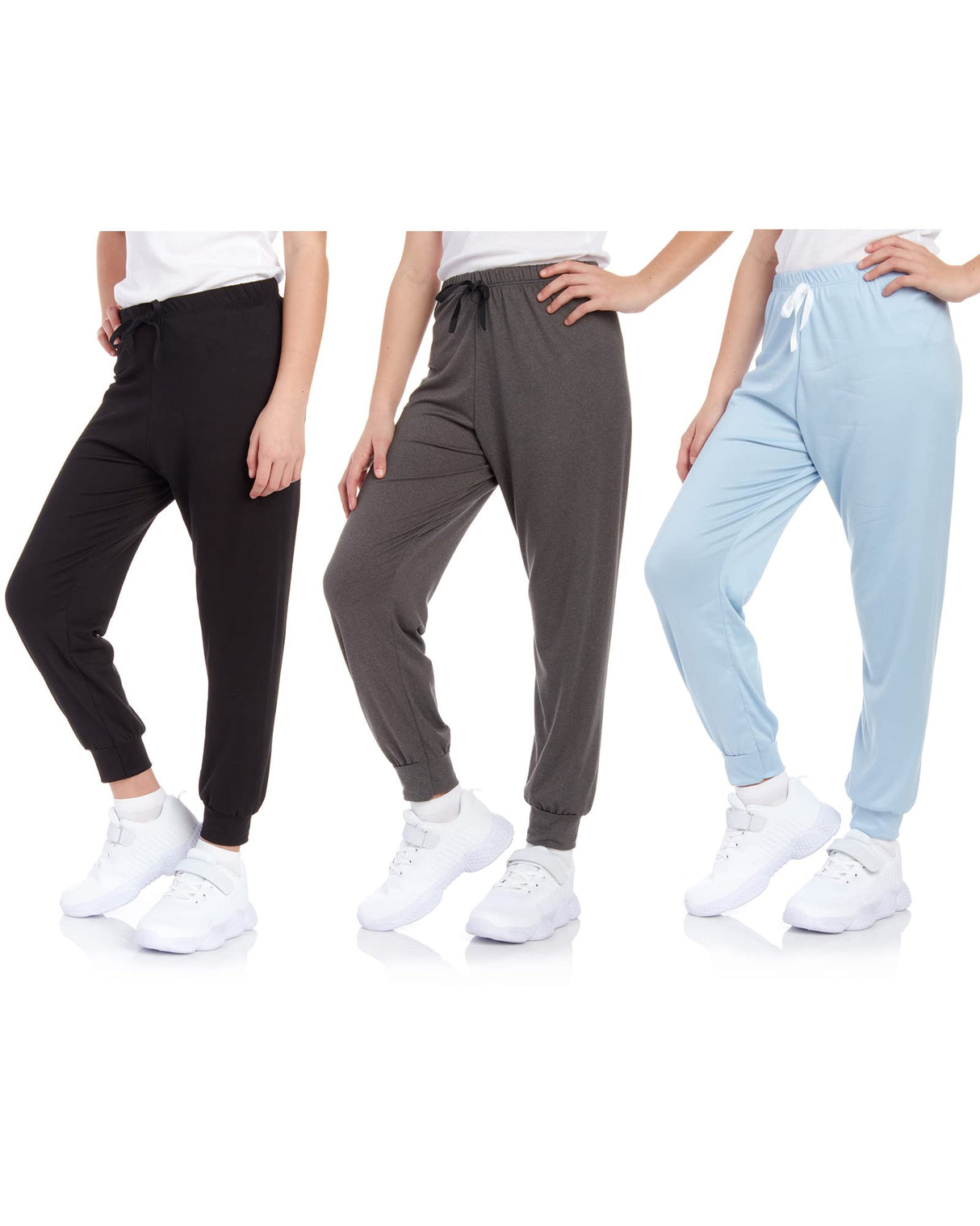 Sweet Hearts Girls' Sweatpants - Super Soft Athletic Performance Joggers: Made in USA (3 Pack)