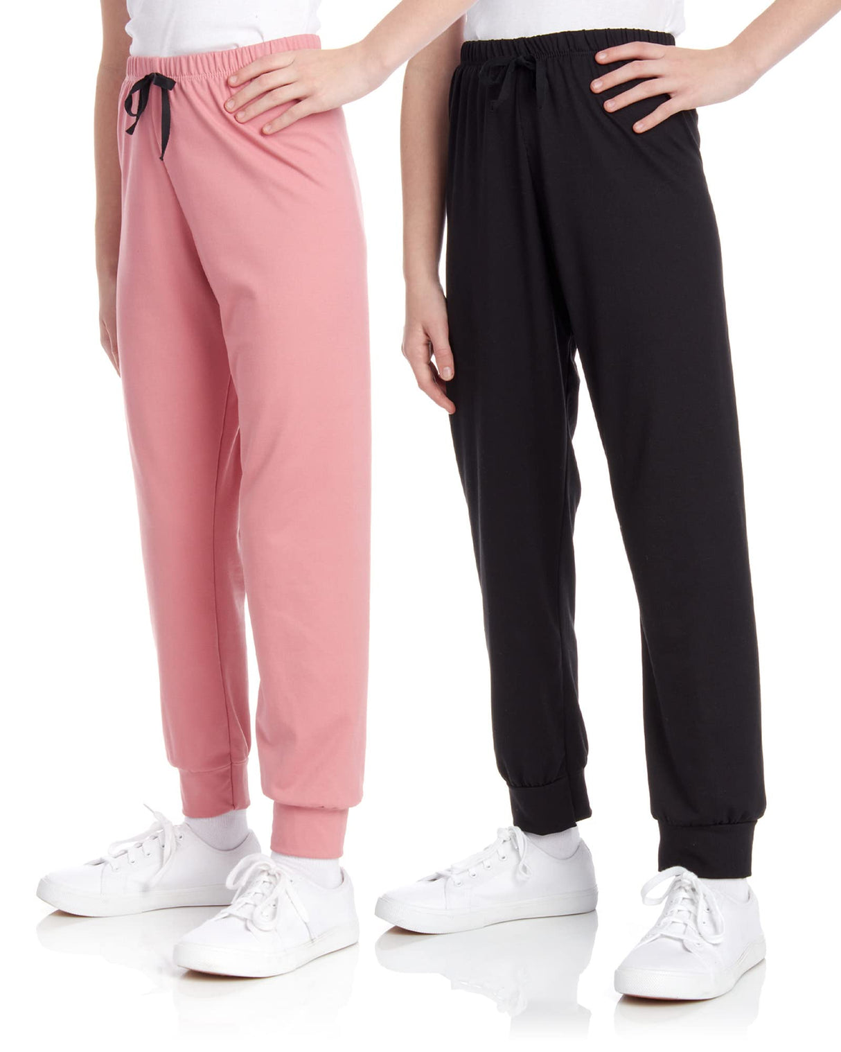 Sweet Hearts Girls' Fleece Sweatpants - 2 Pack Super Soft Athletic Performance Jogger Pants: Made in USA (7-16)